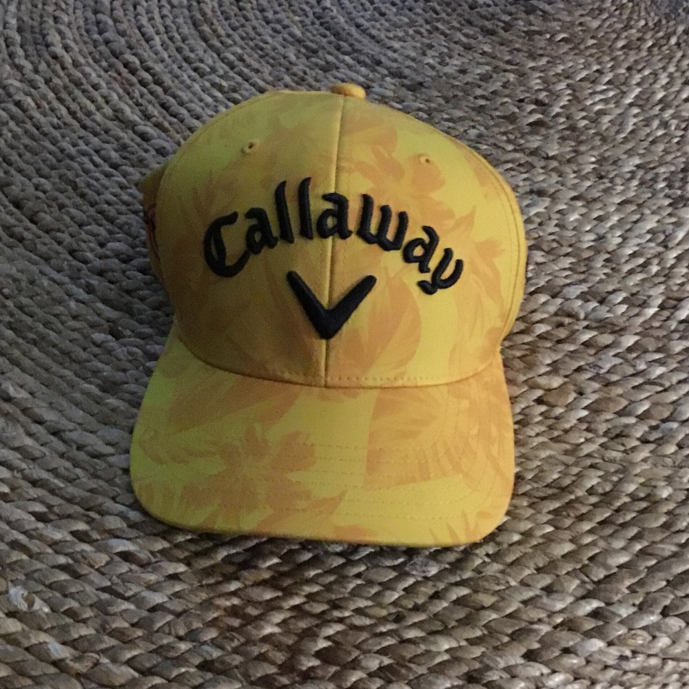 Call away Maui strong Yellow Baseball Cap with Black Logo Text